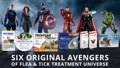 SIX ORIGINAL AVENGERS OF FLEA AND TICK TREATMENT UNIVERSE
