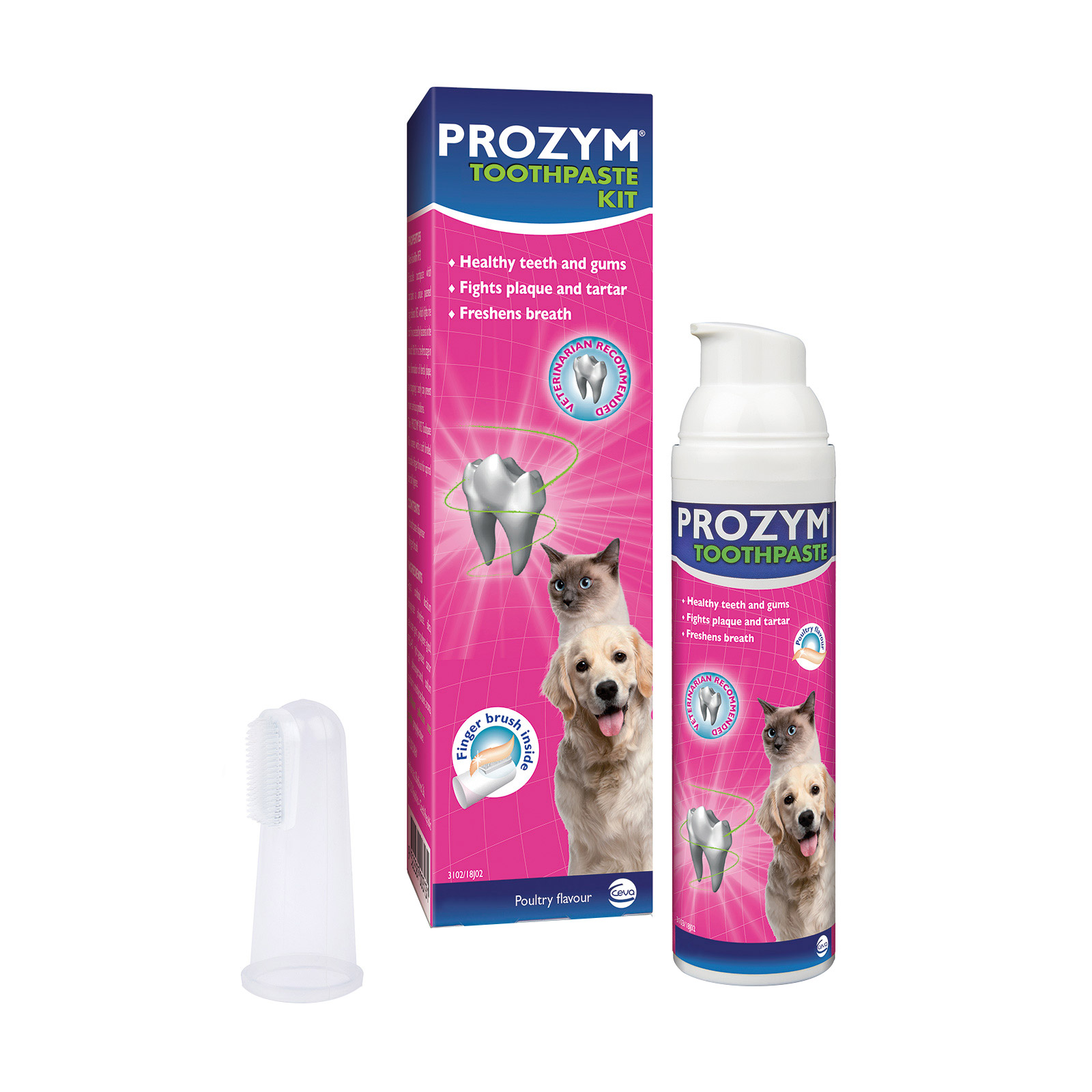 Kit dentifricio Prozym Rf2 per cani e gatti