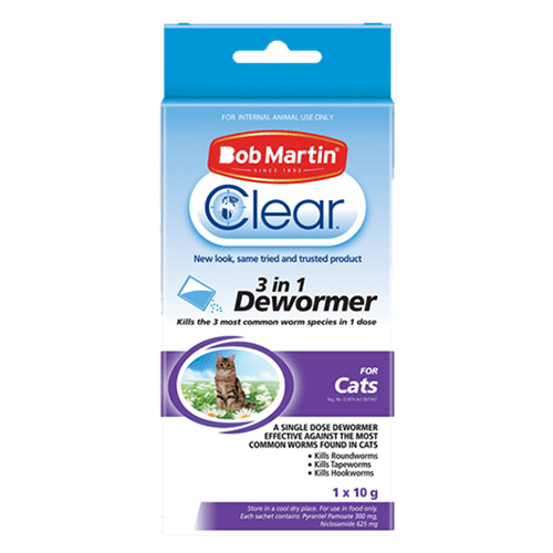 Bob Martin Clear 3 in 1: vermifugo per gatti
