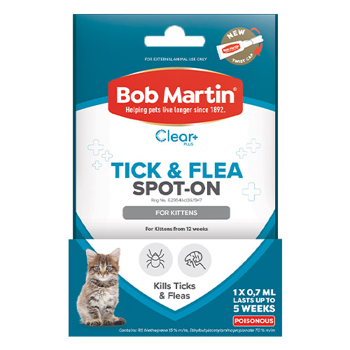 Bob Martin Clear Ticks & Fleas Spot On per gatti
