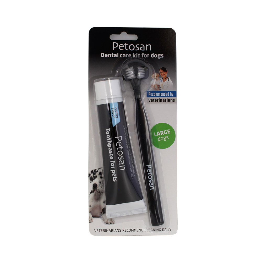 Kit dentifricio e spazzolino Petosan per cani e gatti