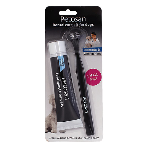 Kit dentifricio e spazzolino Petosan per cani e gatti