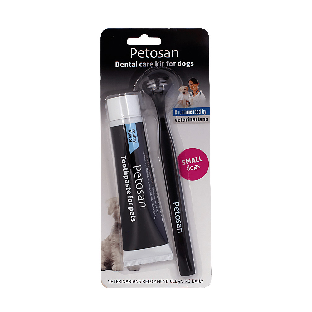 Kit dentifricio e spazzolino Petosan per cani e gatti