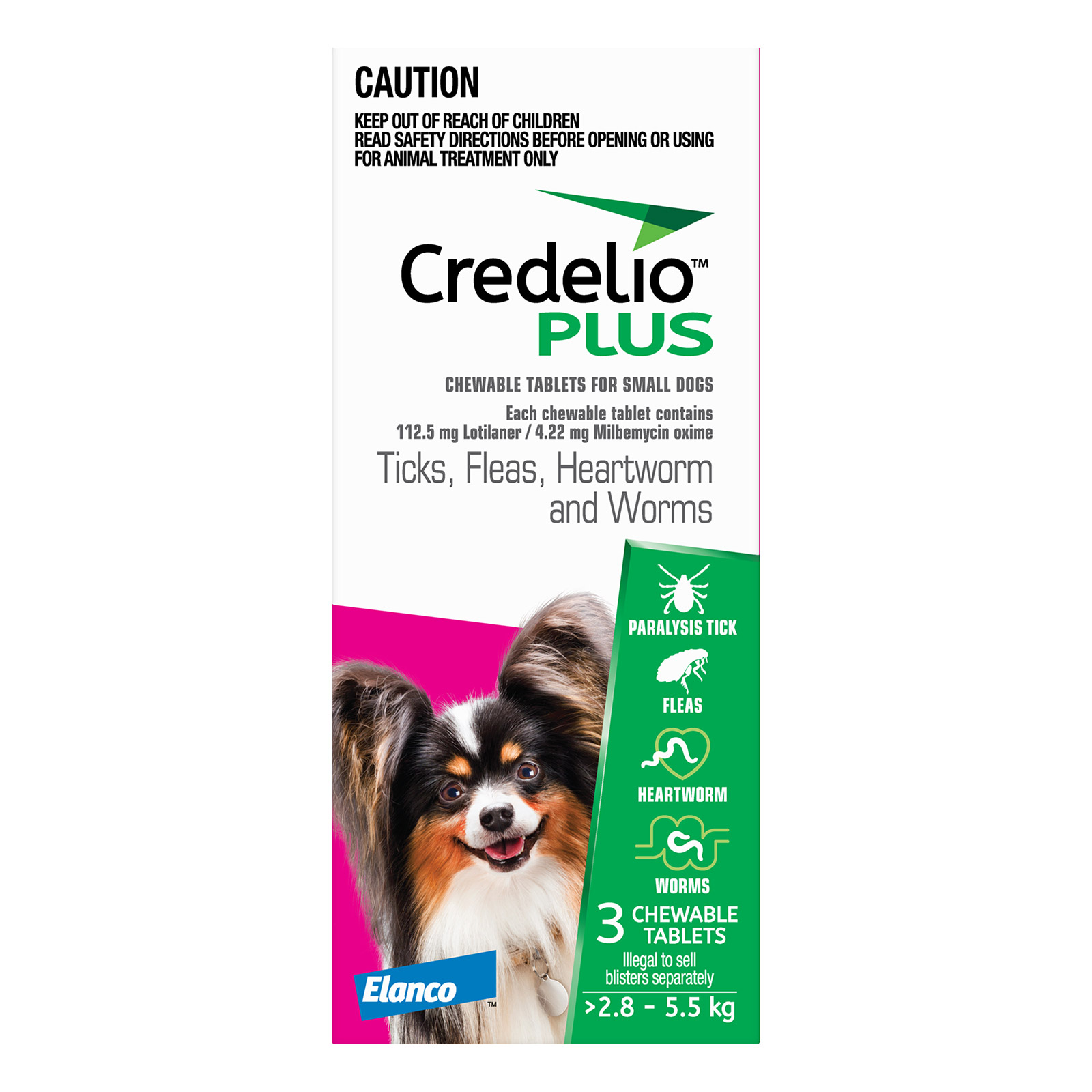 Credelio Plus For Small Dog 2.8-5.5kg (6 to 12lbs) Pink