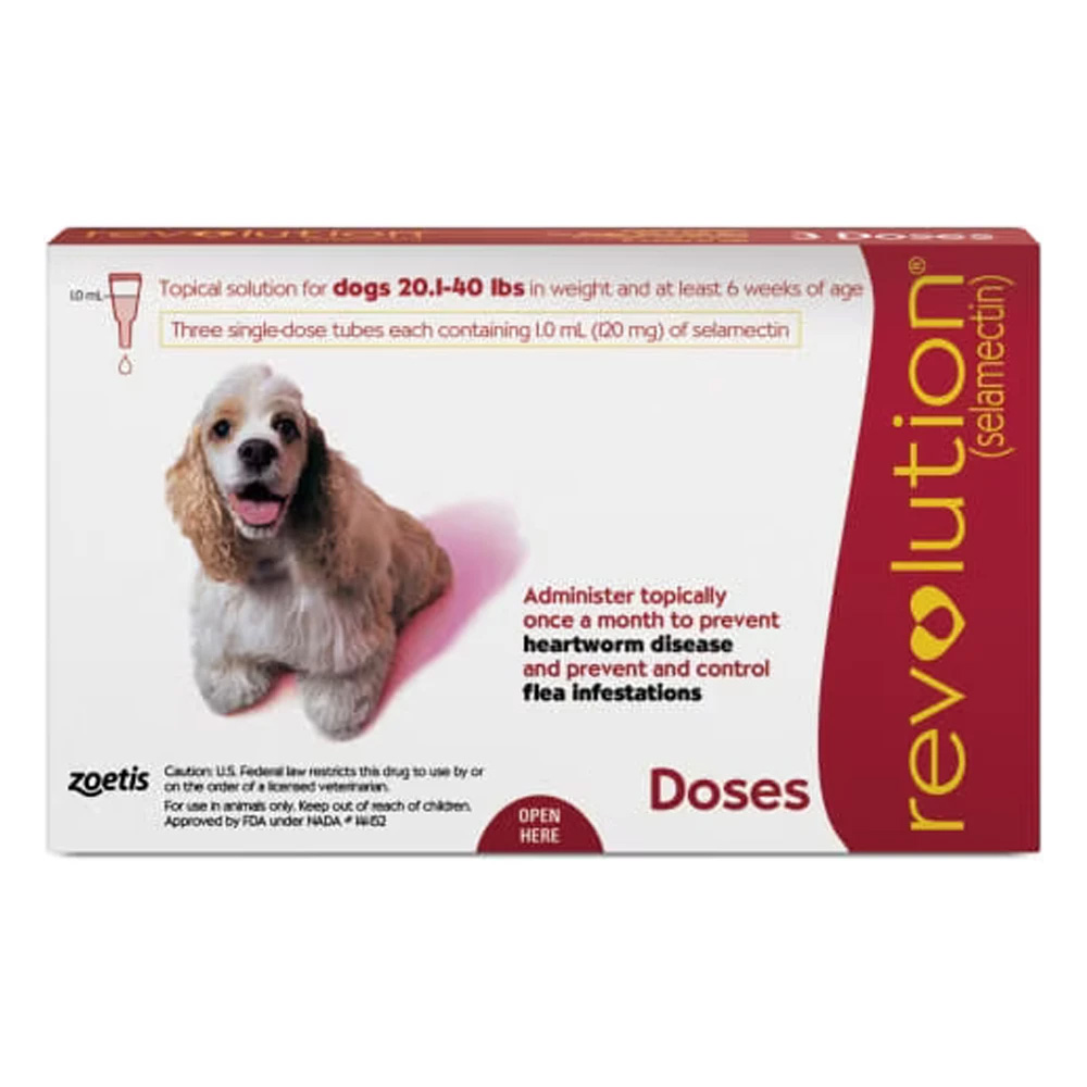 Revolution Medium Dogs 20.1-40lbs (Red)