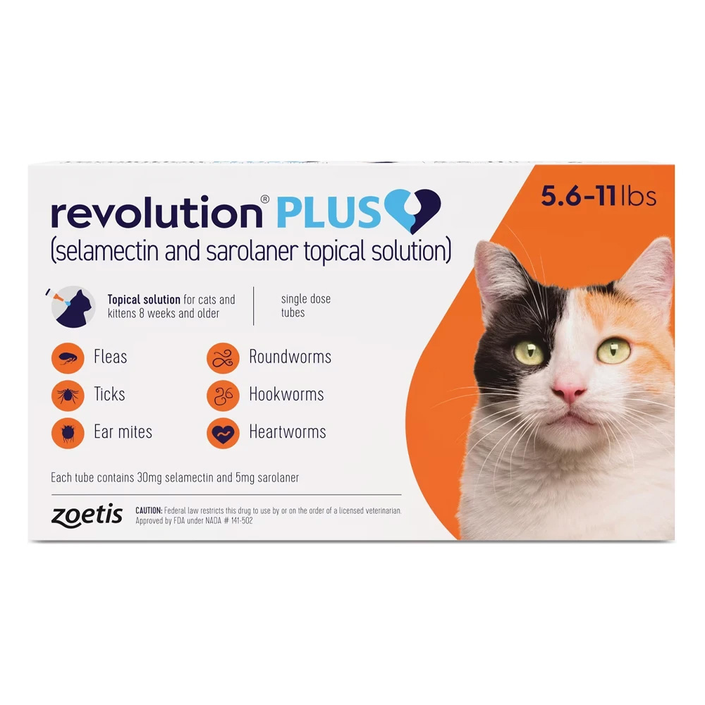 Revolution Plus per gatti di taglia media (2,5-5 kg) Arancione