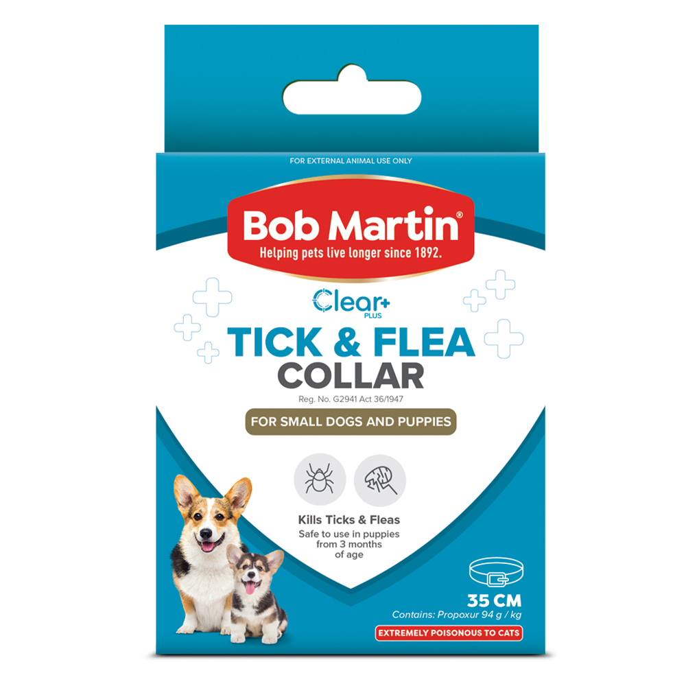 Collare antipulci e zecche Clear di Bob Martin per cani
